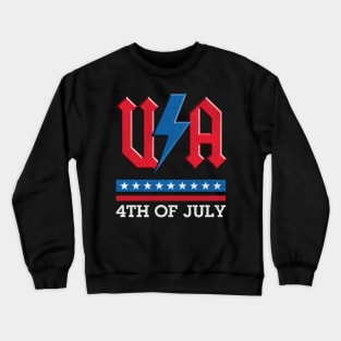 4th of july USA rock n roll thunder lightning style Crewneck Sweatshirt